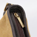 LOEWE Shoulder Bag Suede Beige Gold Tone Auth 208742V-18