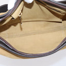 LOEWE Shoulder Bag Suede Beige Gold Tone Auth 208742V-10