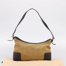 LOEWE Shoulder Bag Suede Beige Gold Tone Auth 208742V-12