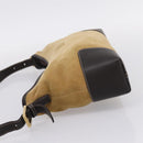 LOEWE Shoulder Bag Suede Beige Gold Tone Auth 208742V-3