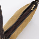 LOEWE Shoulder Bag Suede Beige Gold Tone Auth 208742V-6