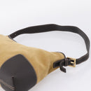 LOEWE Shoulder Bag Suede Beige Gold Tone Auth 208742V-8