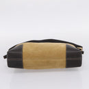 LOEWE Shoulder Bag Suede Beige Gold Tone Auth 208742V-5