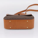 CELINE Macadam Canvas Hand Bag PVC Leather 2way Brown Gold Auth 208743V-5