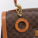 CELINE Macadam Canvas Hand Bag PVC Leather 2way Brown Gold Auth 208743V-20