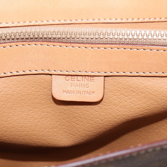 CELINE Macadam Canvas Hand Bag PVC Leather 2way Brown Gold Auth 208743V