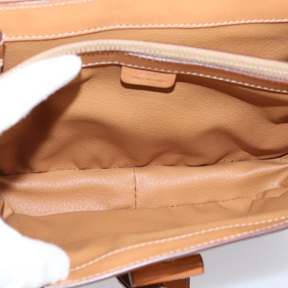 CELINE Macadam Canvas Hand Bag PVC Leather 2way Brown Gold Auth 208743V