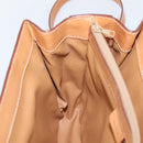 CELINE Macadam Canvas Hand Bag PVC Leather 2way Brown Gold Auth 208743V-25