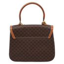 CELINE Macadam Canvas Hand Bag PVC Leather 2way Brown Gold Auth 208743V-2