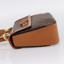 CELINE Macadam Canvas Hand Bag PVC Leather 2way Brown Gold Auth 208743V-3