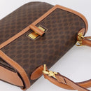 CELINE Macadam Canvas Hand Bag PVC Leather 2way Brown Gold Auth 208743V-6