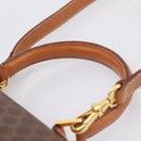 CELINE Macadam Canvas Hand Bag PVC Leather 2way Brown Gold Auth 208743V-14