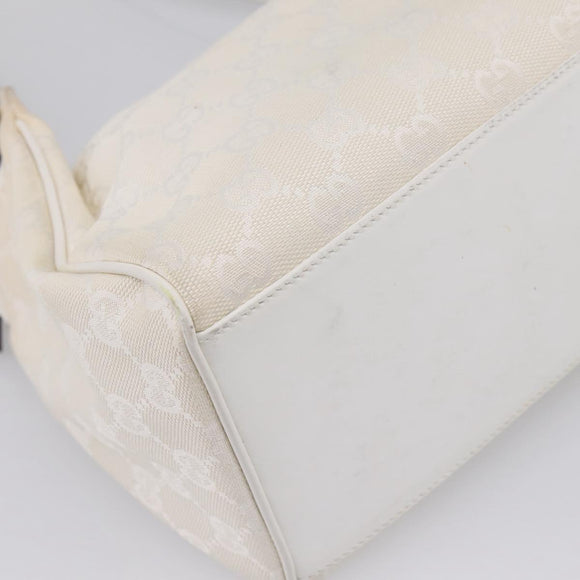 GUCCI Shoulder Bag GG Canvas White Gold 92699 Auth 208744A