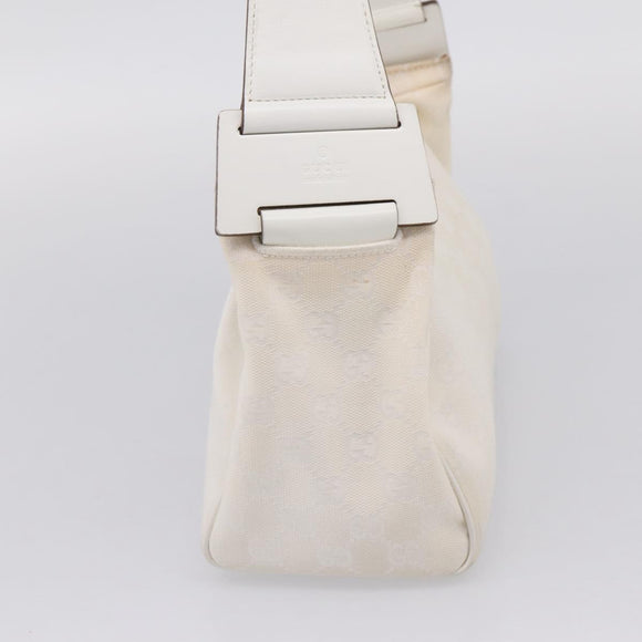 GUCCI Shoulder Bag GG Canvas White Gold 92699 Auth 208744A