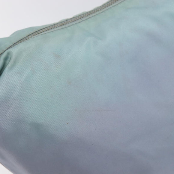 PRADA Shoulder Bag Nylon Light Blue Silver Auth 208746