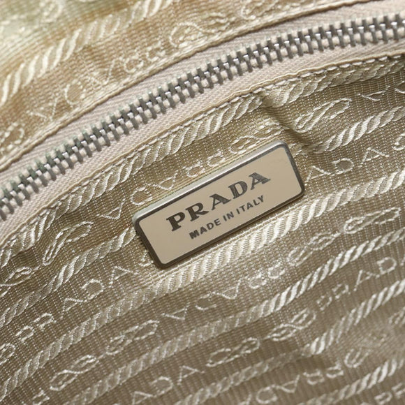 PRADA Shoulder Bag Nylon Light Blue Silver Auth 208746