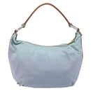 PRADA Shoulder Bag Nylon Light Blue Silver Auth 208746-2