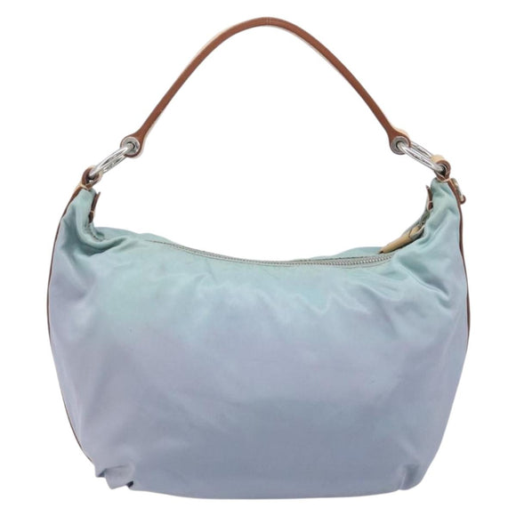 PRADA Shoulder Bag Nylon Light Blue Silver Auth 208746