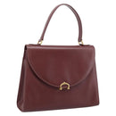 Cartier Must Line Hand Bag Leather Bordeaux Gold Auth 208747-1