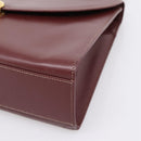 Cartier Must Line Hand Bag Leather Bordeaux Gold Auth 208747-10