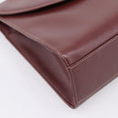 Cartier Must Line Hand Bag Leather Bordeaux Gold Auth 208747-11