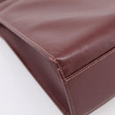 Cartier Must Line Hand Bag Leather Bordeaux Gold Auth 208747-13