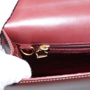 Cartier Must Line Hand Bag Leather Bordeaux Gold Auth 208747-20