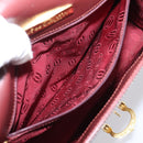 Cartier Must Line Hand Bag Leather Bordeaux Gold Auth 208747-21