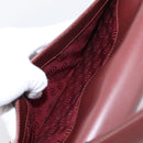 Cartier Must Line Hand Bag Leather Bordeaux Gold Auth 208747-22