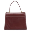Cartier Must Line Hand Bag Leather Bordeaux Gold Auth 208747-3