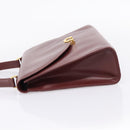 Cartier Must Line Hand Bag Leather Bordeaux Gold Auth 208747-4