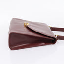 Cartier Must Line Hand Bag Leather Bordeaux Gold Auth 208747-5