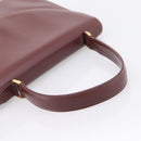 Cartier Must Line Hand Bag Leather Bordeaux Gold Auth 208747-7