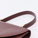 Cartier Must Line Hand Bag Leather Bordeaux Gold Auth 208747-8