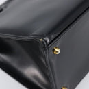 Gianni Versace Hand Bag Leather Black Gold Auth 208748-11