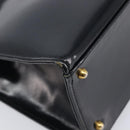 Gianni Versace Hand Bag Leather Black Gold Auth 208748-13