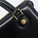Gianni Versace Hand Bag Leather Black Gold Auth 208748-14