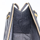Gianni Versace Hand Bag Leather Black Gold Auth 208748-19