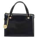Gianni Versace Hand Bag Leather Black Gold Auth 208748-2