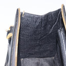 Gianni Versace Hand Bag Leather Black Gold Auth 208748-20