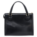Gianni Versace Hand Bag Leather Black Gold Auth 208748-3