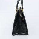 Gianni Versace Hand Bag Leather Black Gold Auth 208748-5