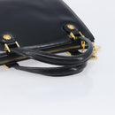 Gianni Versace Hand Bag Leather Black Gold Auth 208748-7