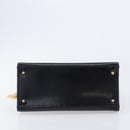 Gianni Versace Hand Bag Leather Black Gold Auth 208748-9