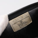 FENDI Zucca Canvas Mamma Baguette Shoulder Bag PVC Brown Black Auth 208749-15