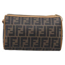 FENDI Zucca Canvas Mamma Baguette Shoulder Bag PVC Brown Black Auth 208749-3