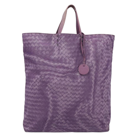 Bottega Veneta Intrecciato Illusion Tote Bag Nylon Purple Auth 208752