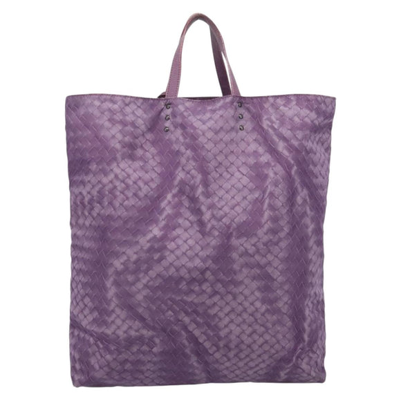 Bottega Veneta Intrecciato Illusion Tote Bag Nylon Purple Auth 208752