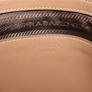 PRADA Tote Bag Leather Beige Silver Auth 208753V-20