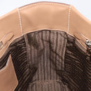 PRADA Tote Bag Leather Beige Silver Auth 208753V-21